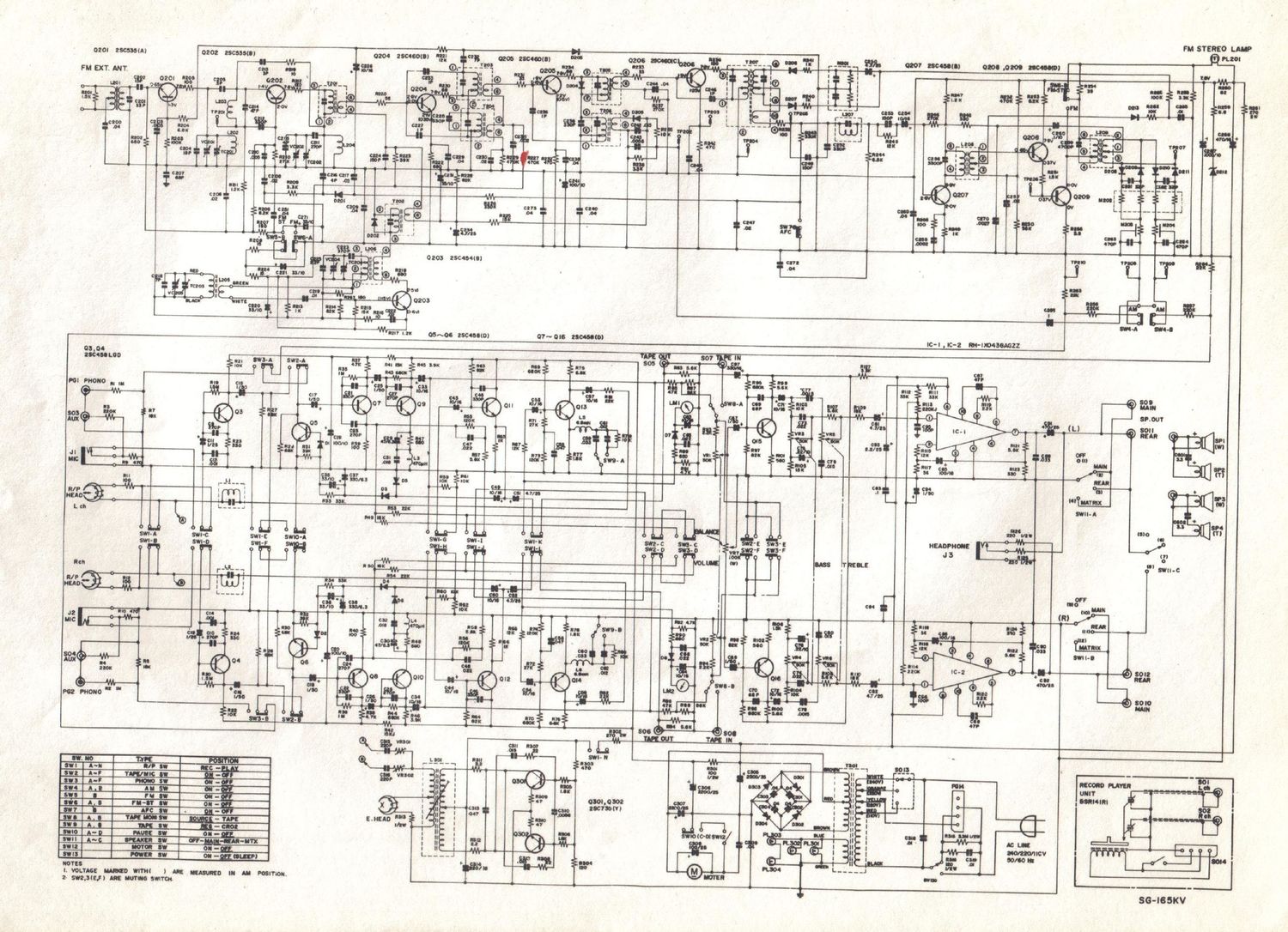 sharp sg 165 kv schematic