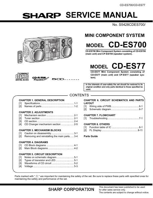 sharp xl mp 150 e service manual