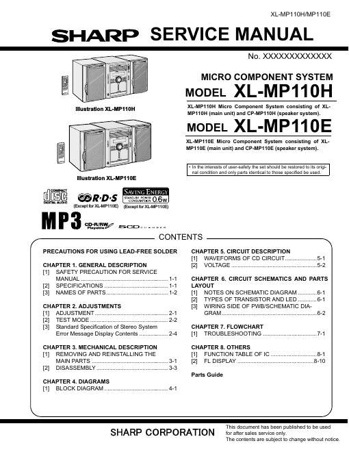 sharp xl mp110e