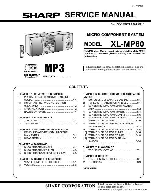 sharp xl mp60