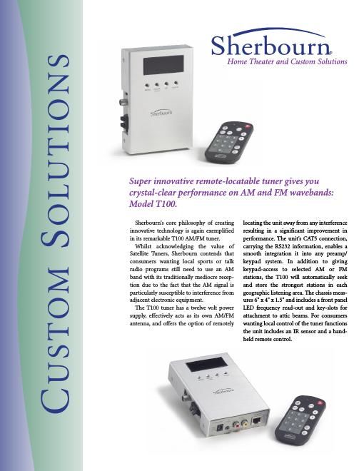 sherbourn technologies t 100 brochure