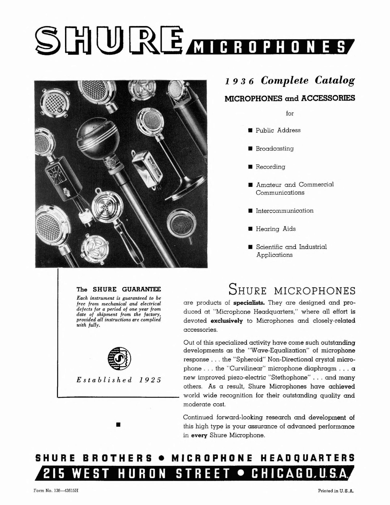 shure 1936 catalogue