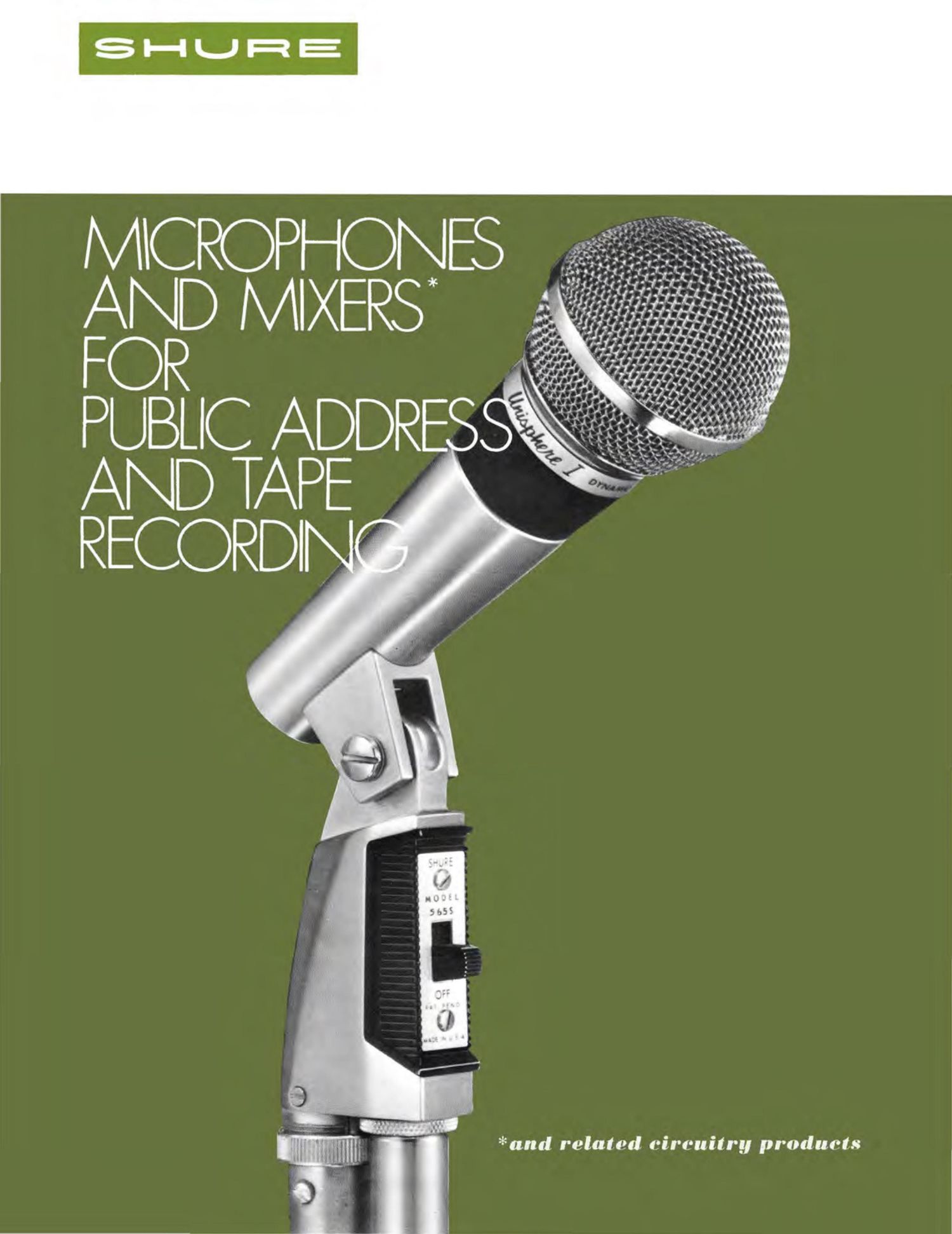 shure 1969 catalogue microphones public address