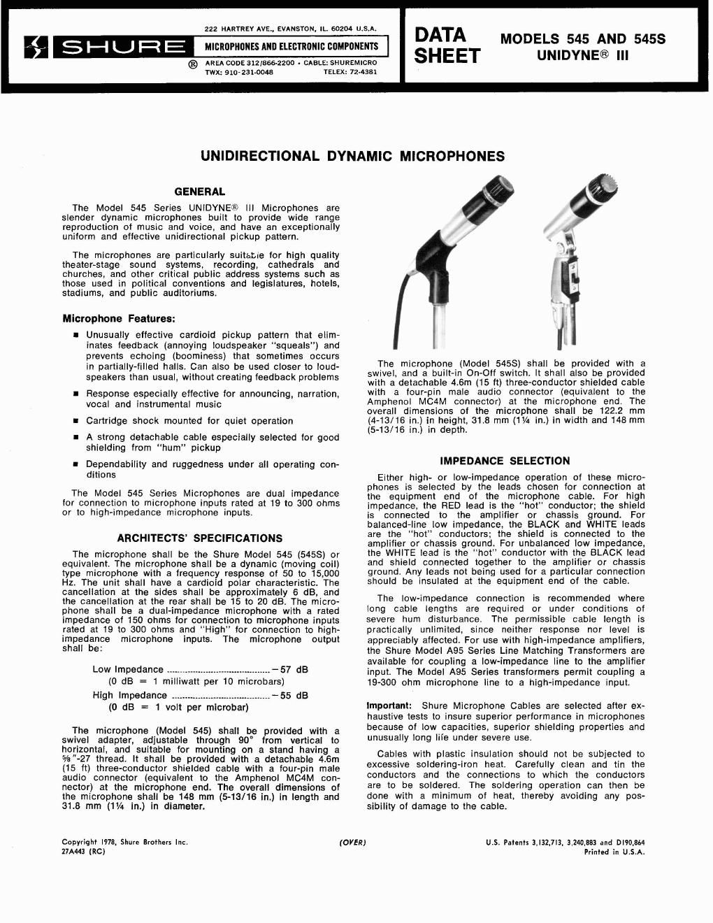 shure 545 user guide