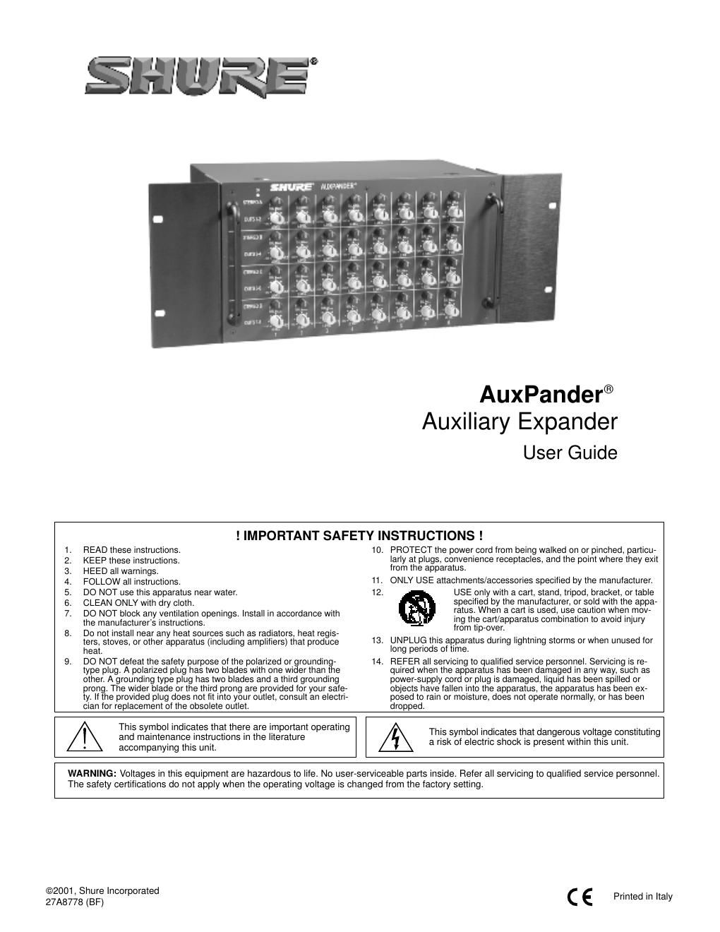 shure auxiliary expander