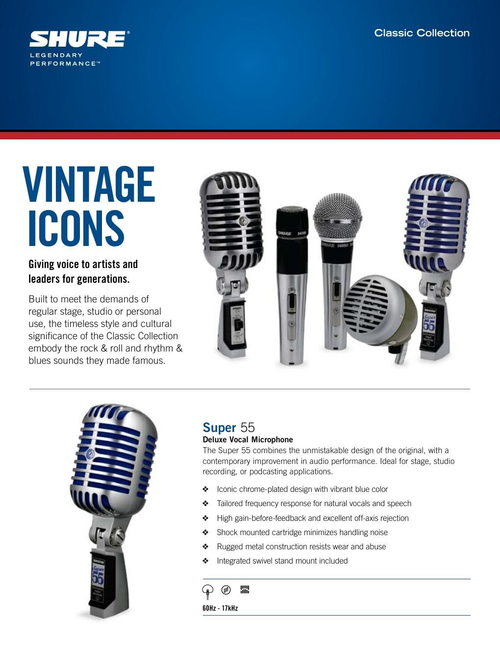 shure classic microphones 2009 brochure