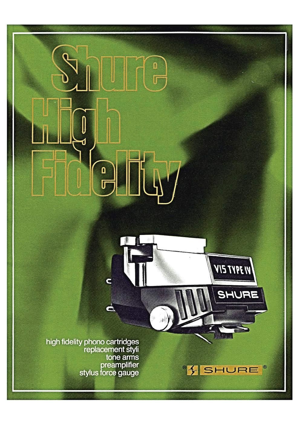 shure high fidelity 1978 catalog