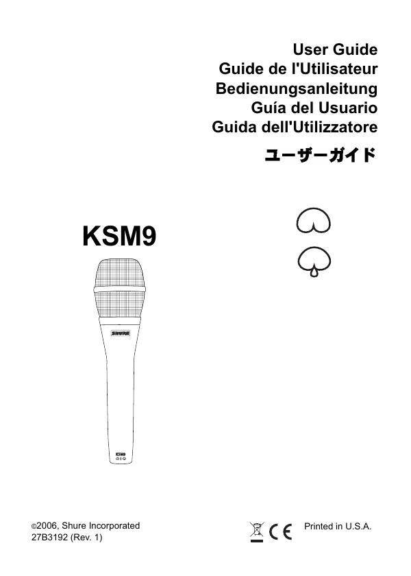 shure ksm9 user guide