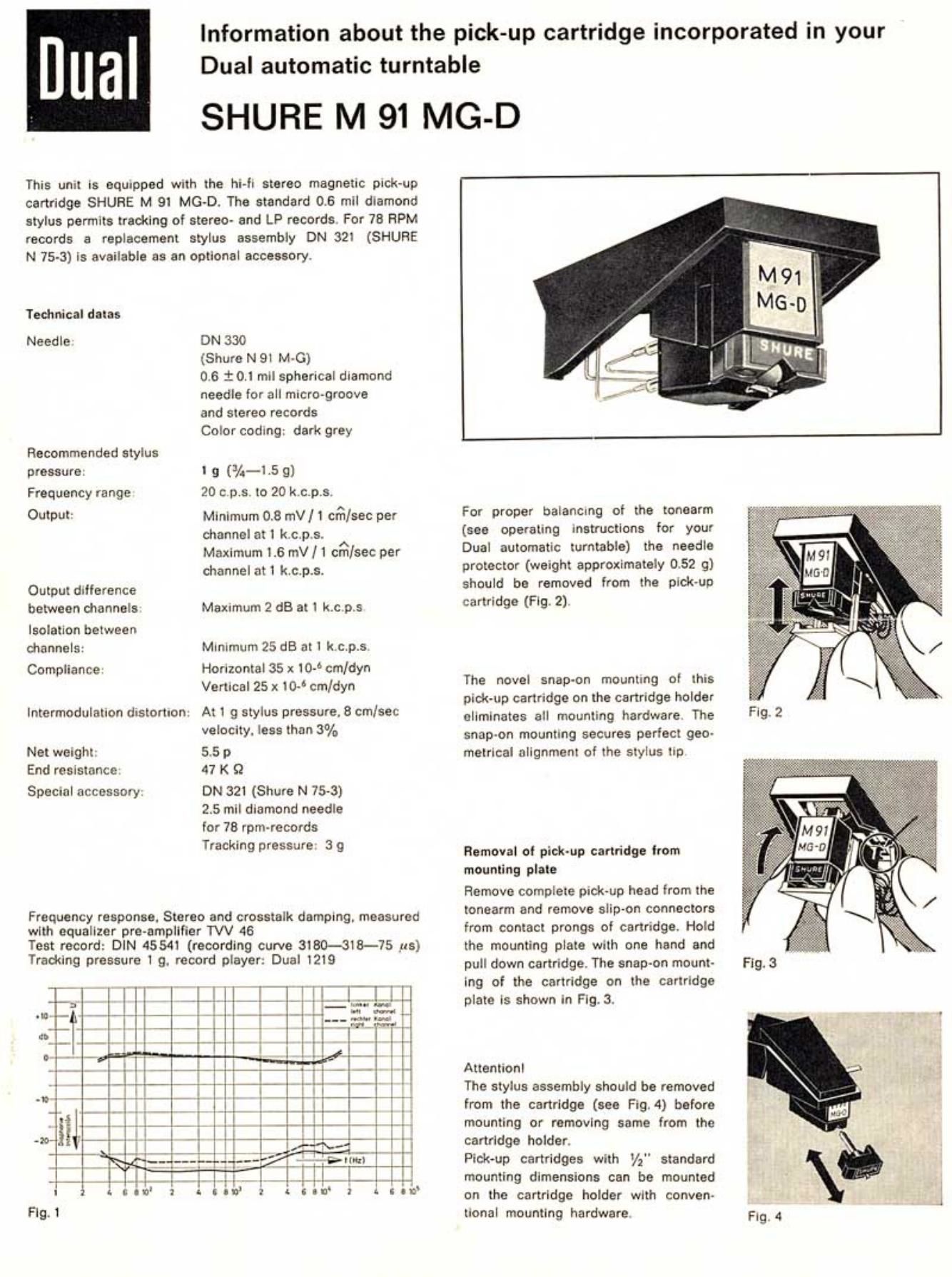 shure m 91 mgd owners manual