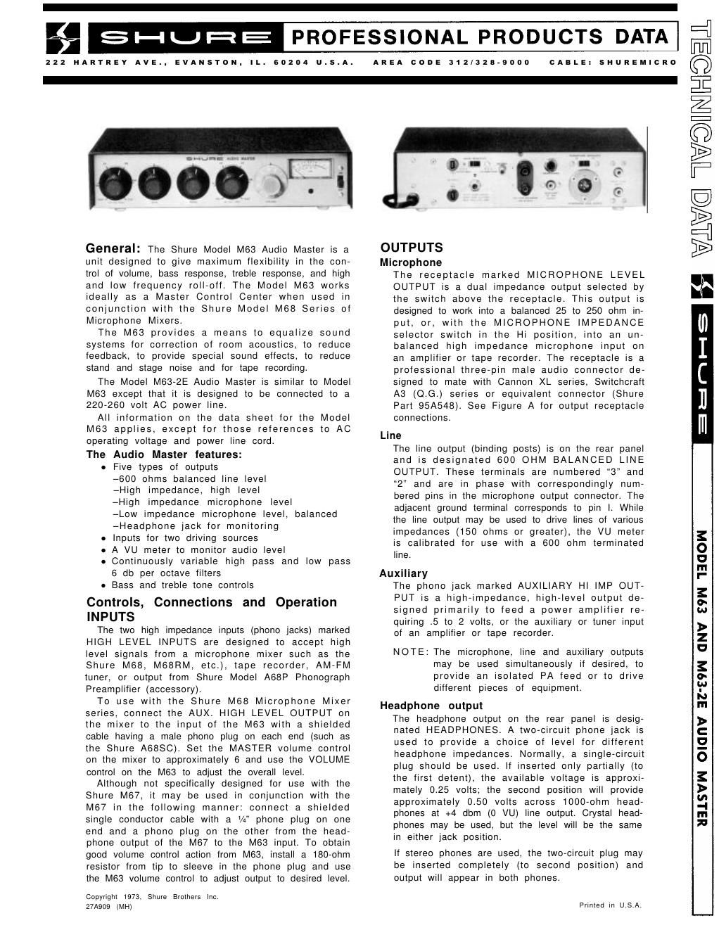 shure m63 and m63 2e audio master