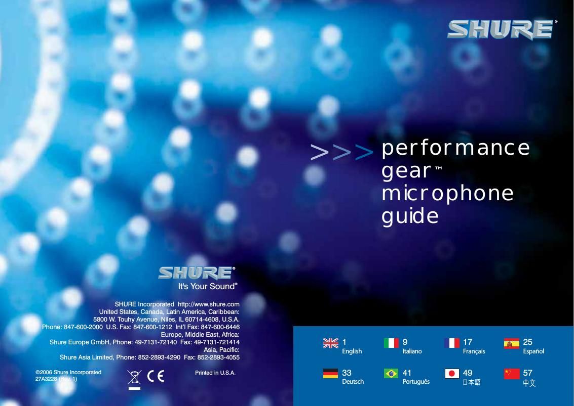 shure pg series user guide