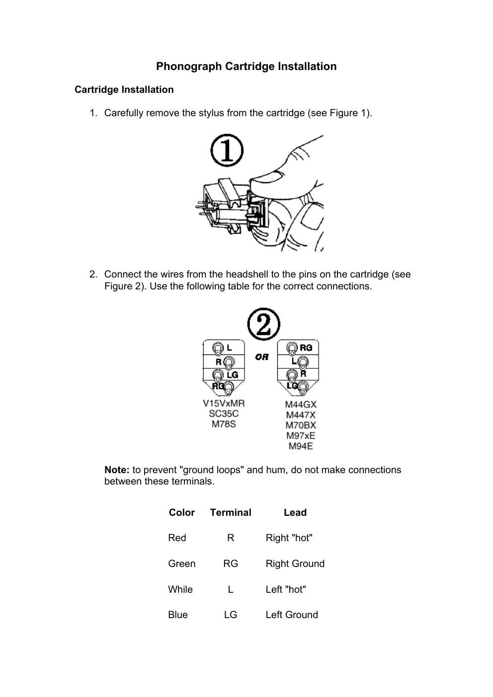 shure phonograph owners manual