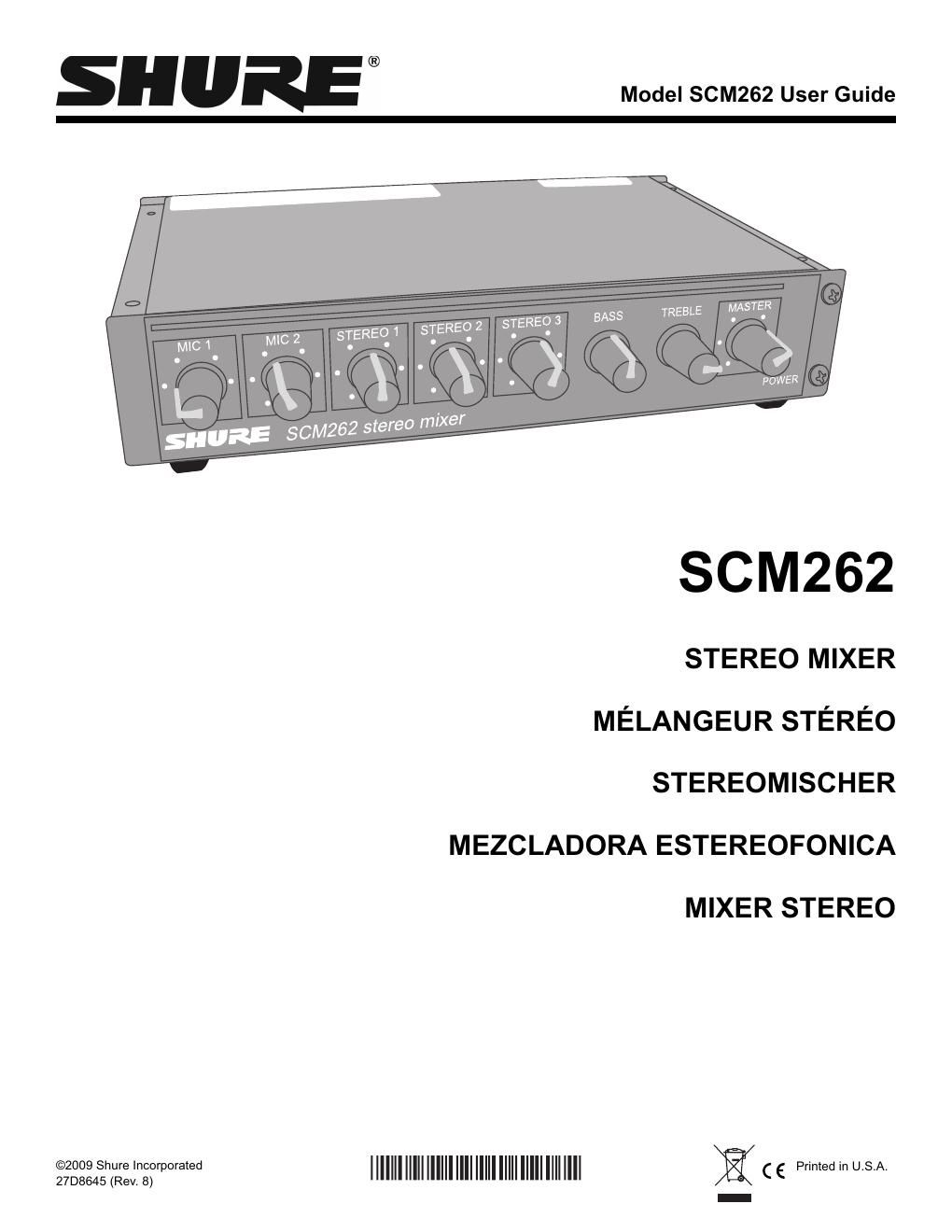 shure scm 262 user manual