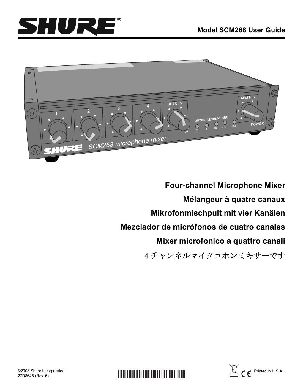 shure scm 268 user manual