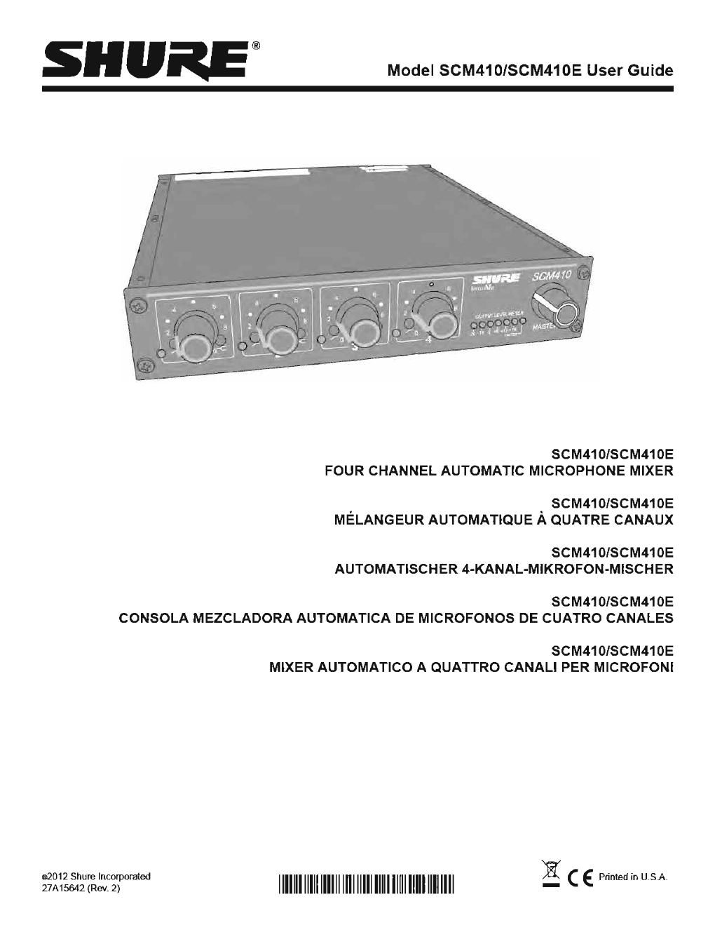 shure scm 410 user manual