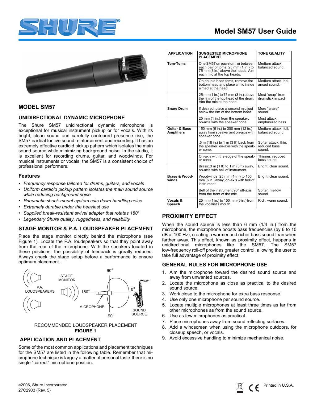 shure sm57 user guide