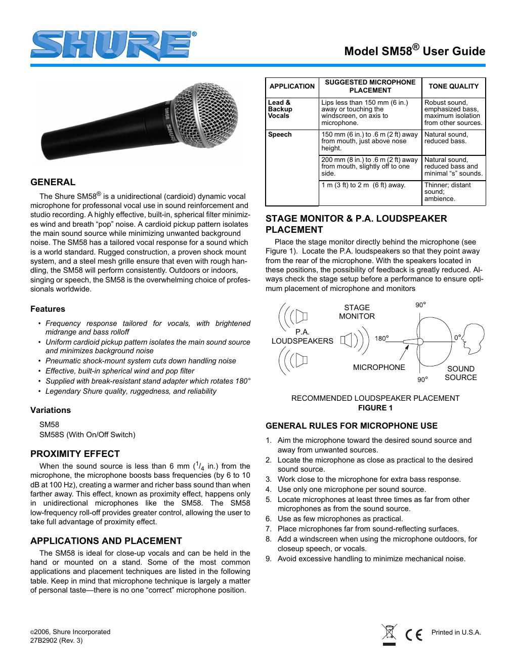 shure sm58 user guide