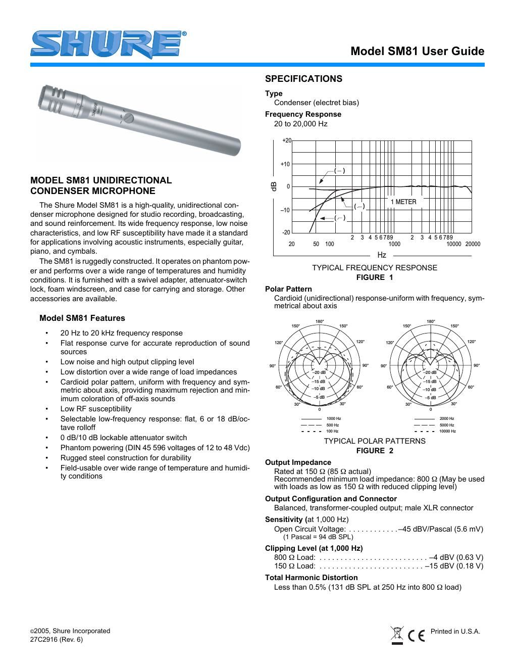 shure sm81 user guide