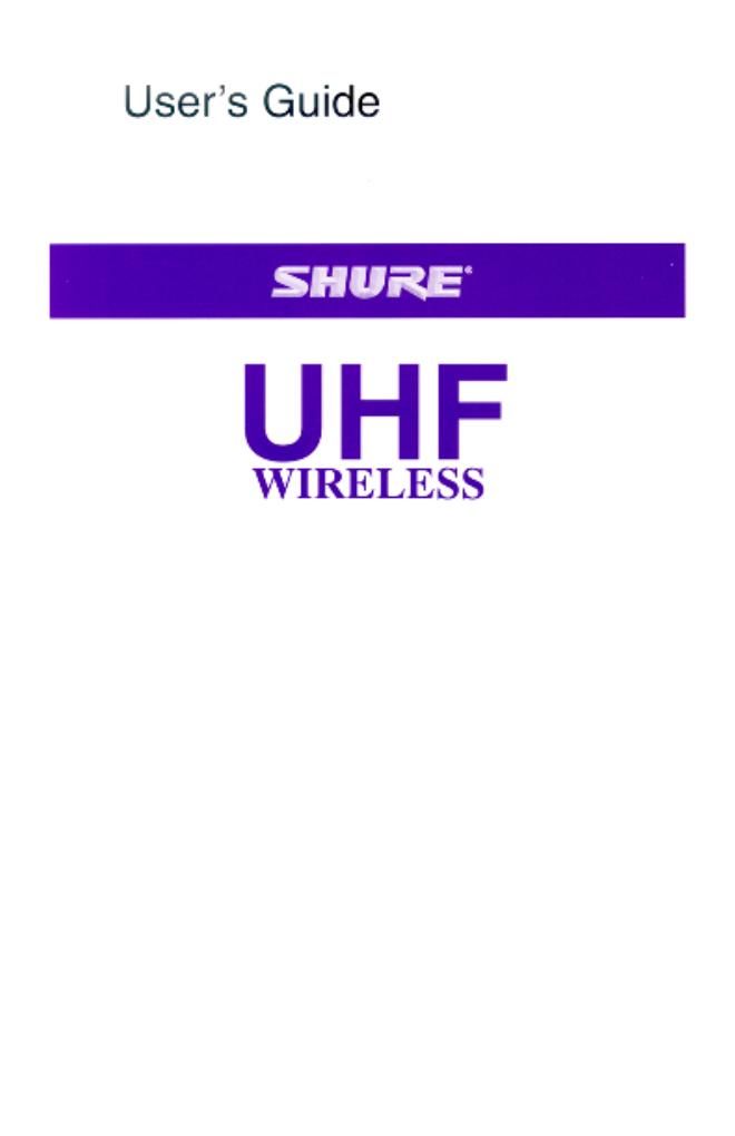 shure uhf wireless owner manual
