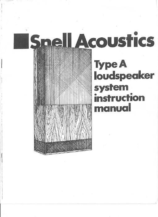 snell a owners manual