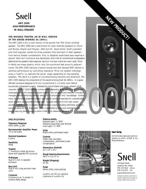 snell amc 2000 brochure