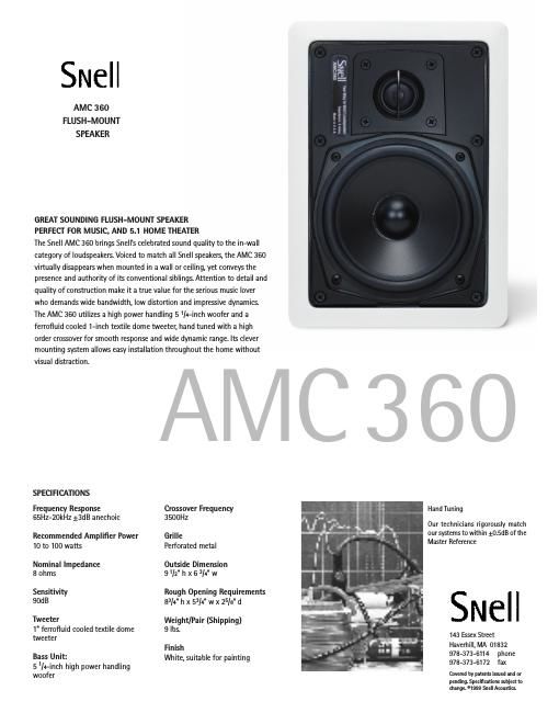 snell amc 360 brochure