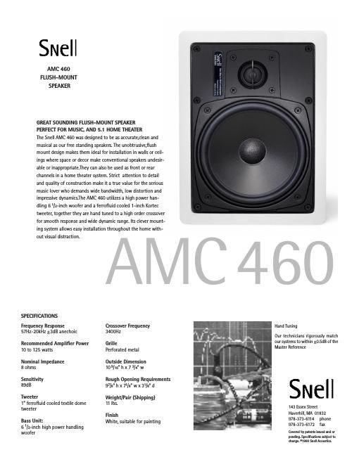 snell amc 460 brochure