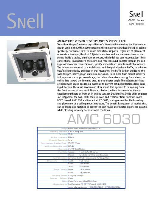 snell amc 6030 brochure