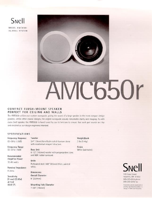snell amc 650 r brochure