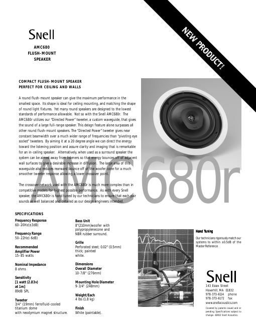 snell amc 680 brochure