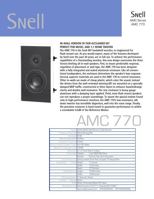 snell amc 770 brochure