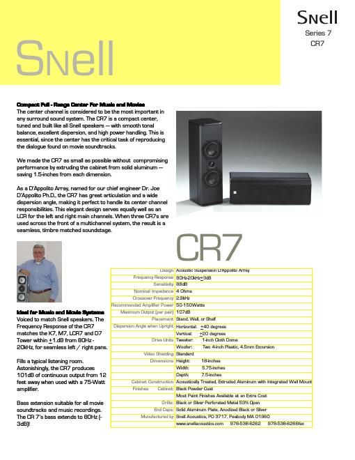 snell cr 7 brochure