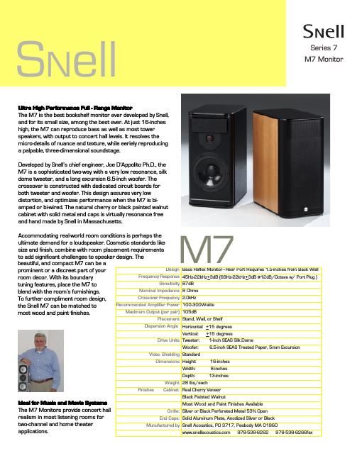 snell m 7 brochure