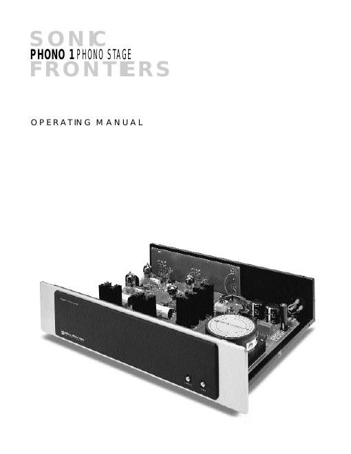 sonic frontiers phono 1 owners manual