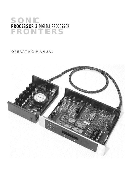 sonic frontiers processor 3 owners manual
