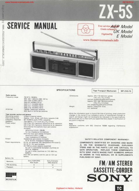 sony zx 5s service manual