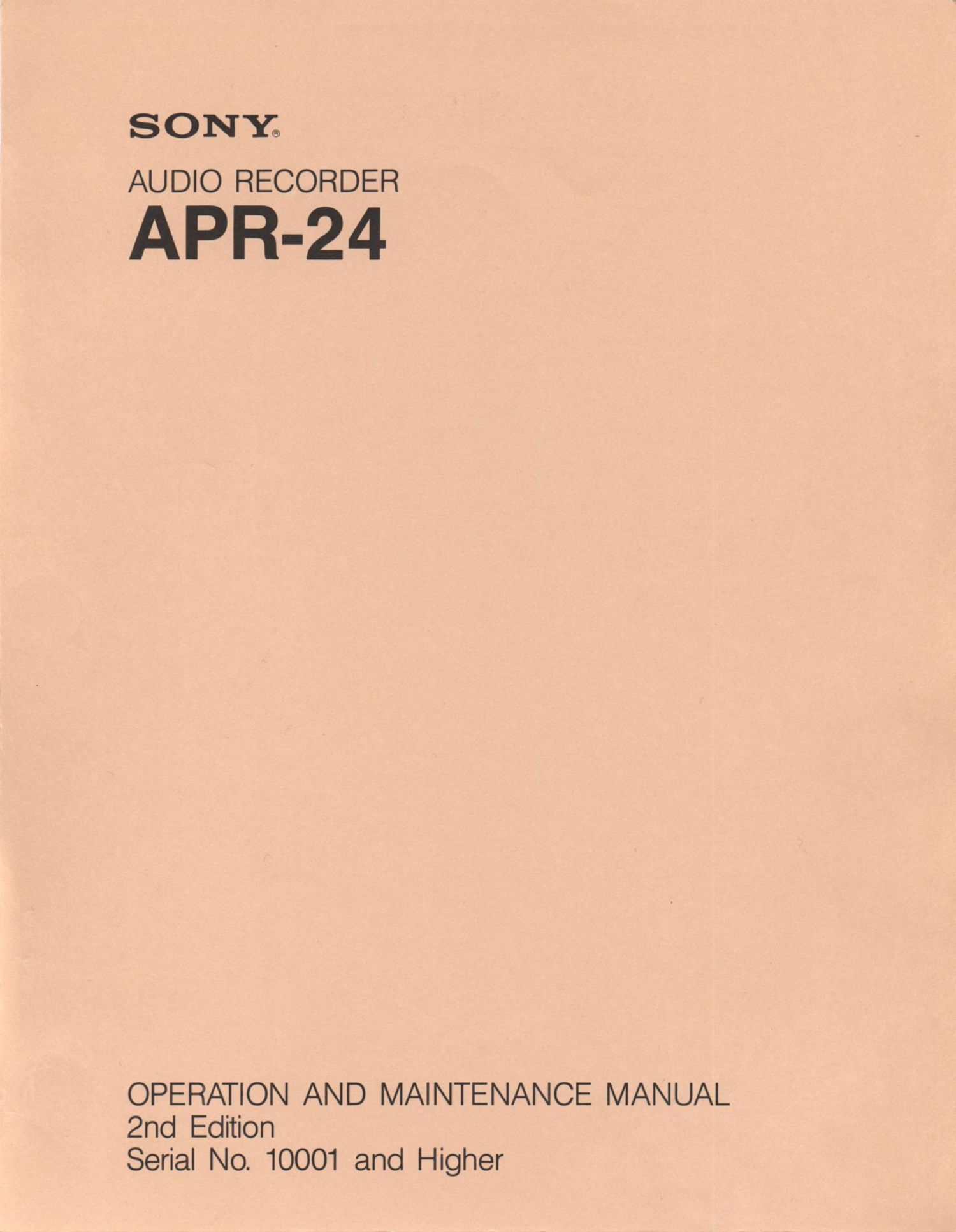 sony apr 24 owners manual