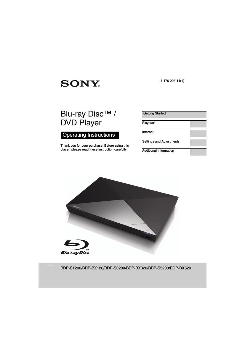 Sony BDP BX120 Owners Manual