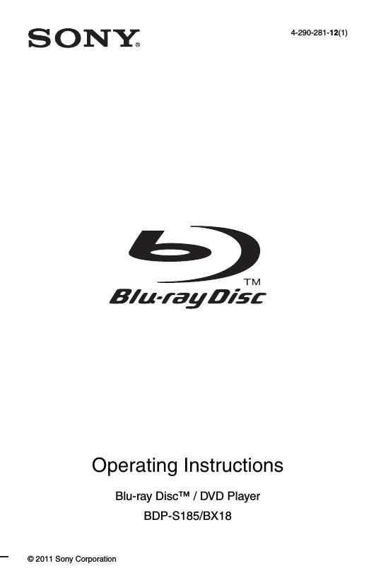Sony BDP BX18 Owners Manual