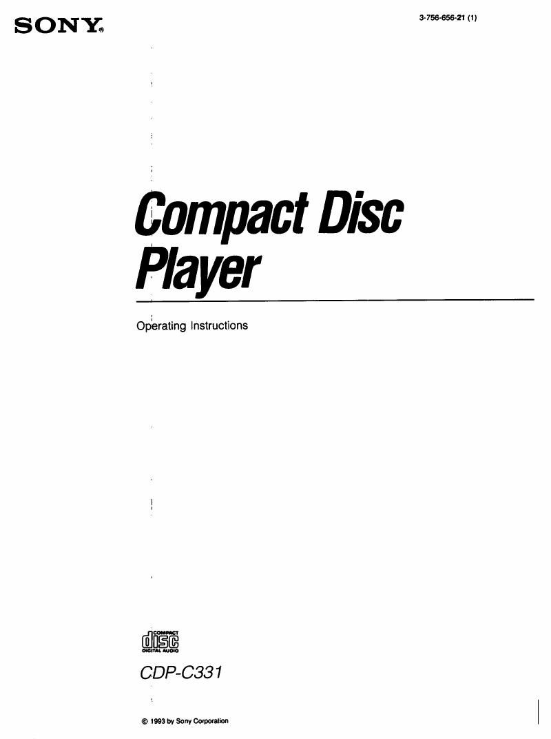Sony CDP C331 Owners Manual