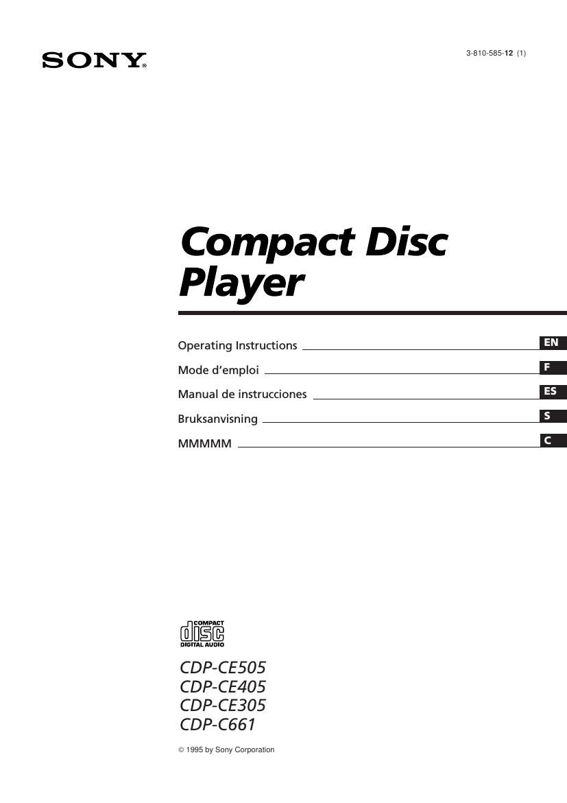 Sony CDP C661 Owners Manual