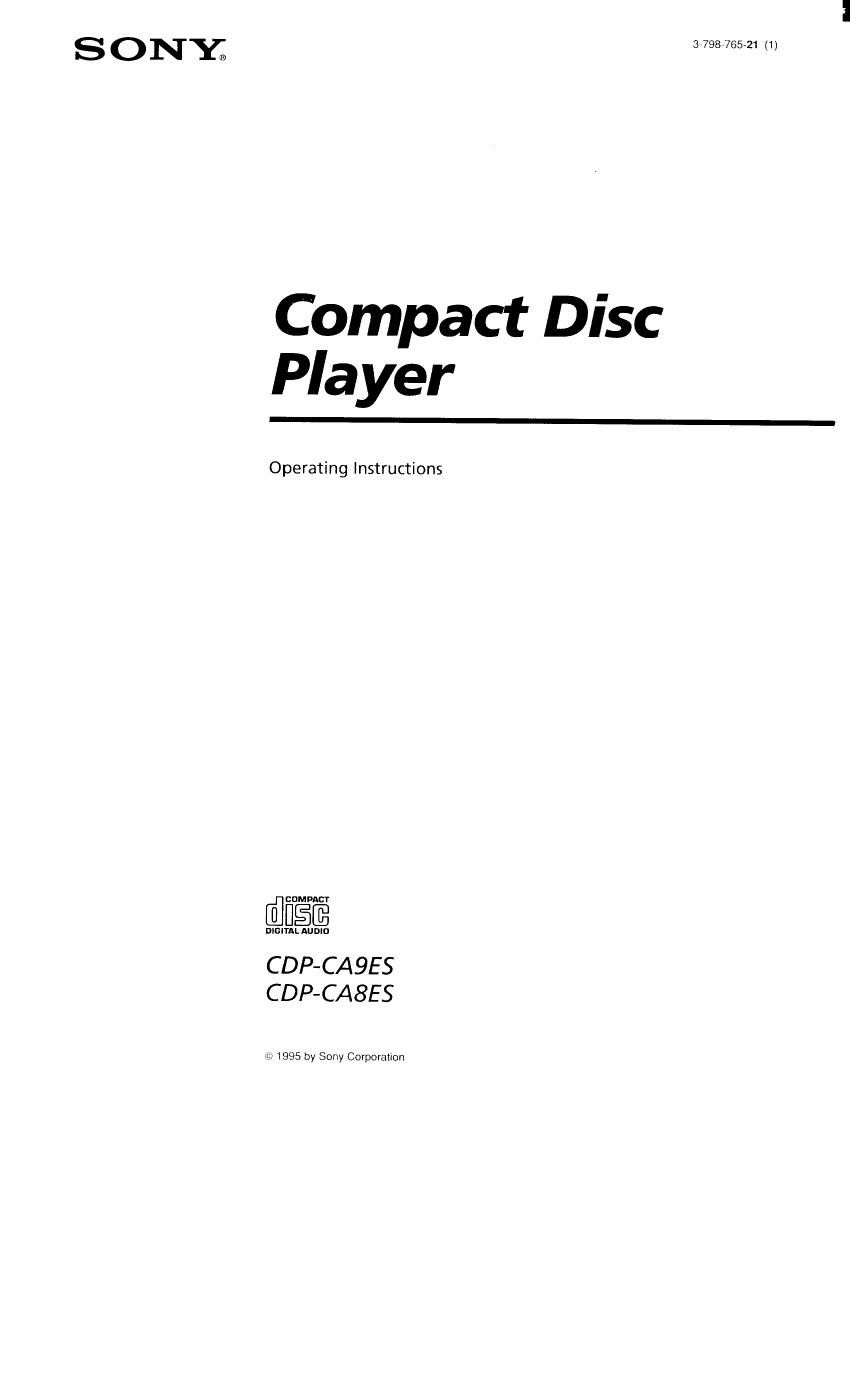 Sony CDP CA8ES Owners Manual