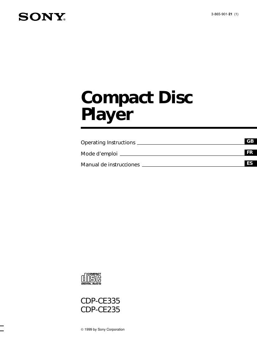 Sony CDP CE235 Owners Manual