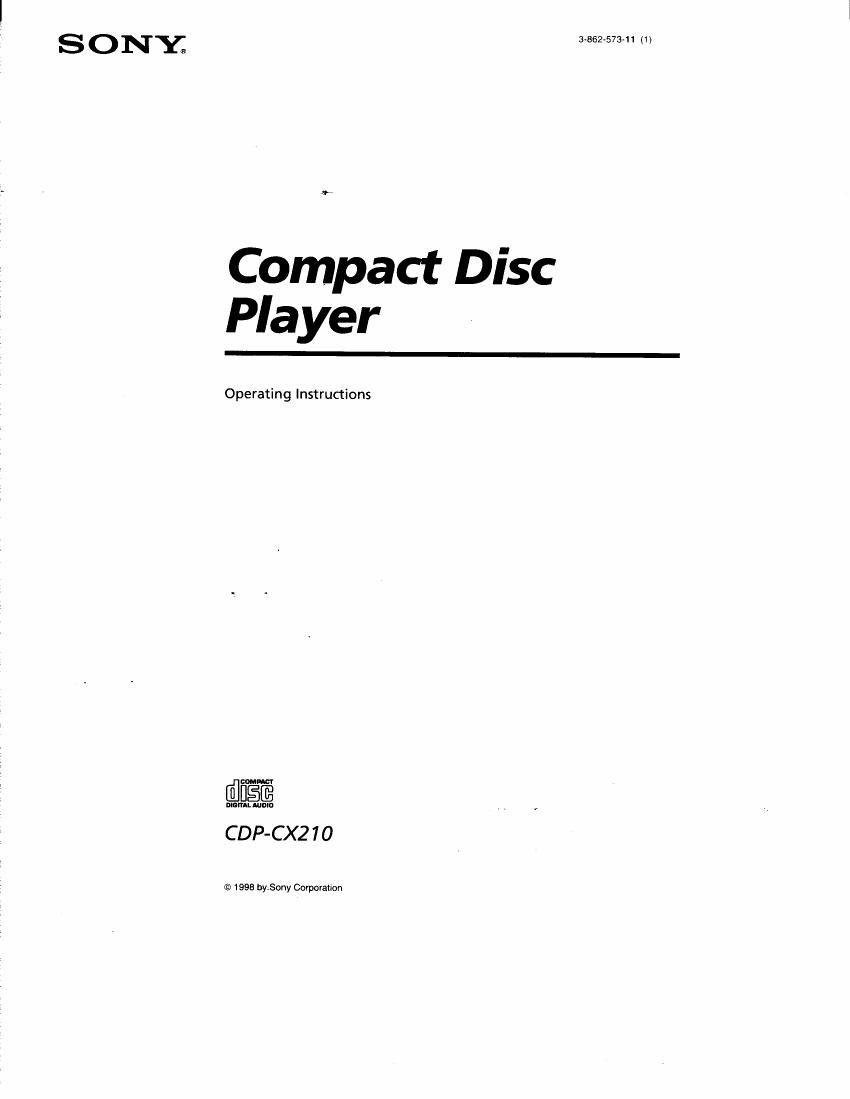 Sony CDP CX210 Owners Manual