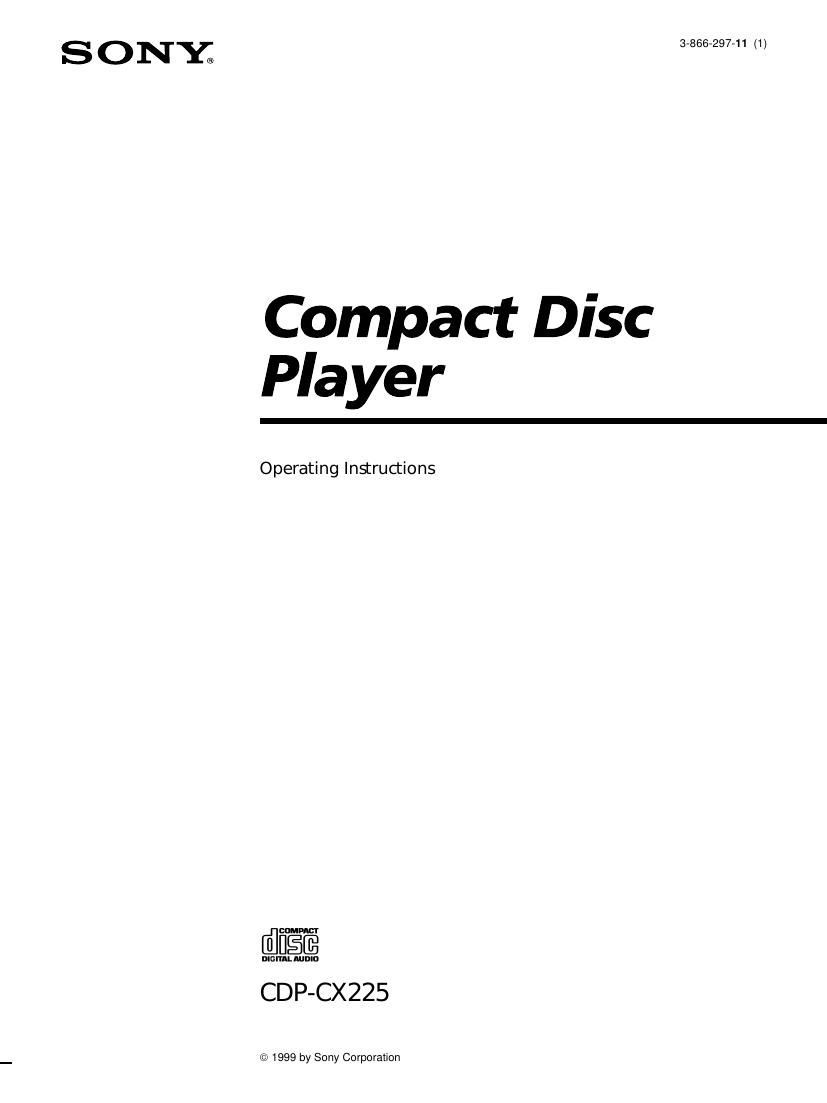 Sony CDP CX225 Owners Manual