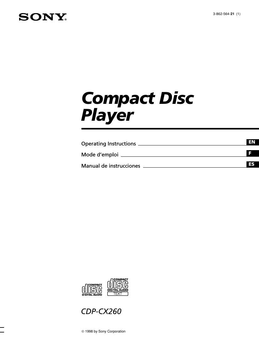 Sony CDP CX260 Owners Manual