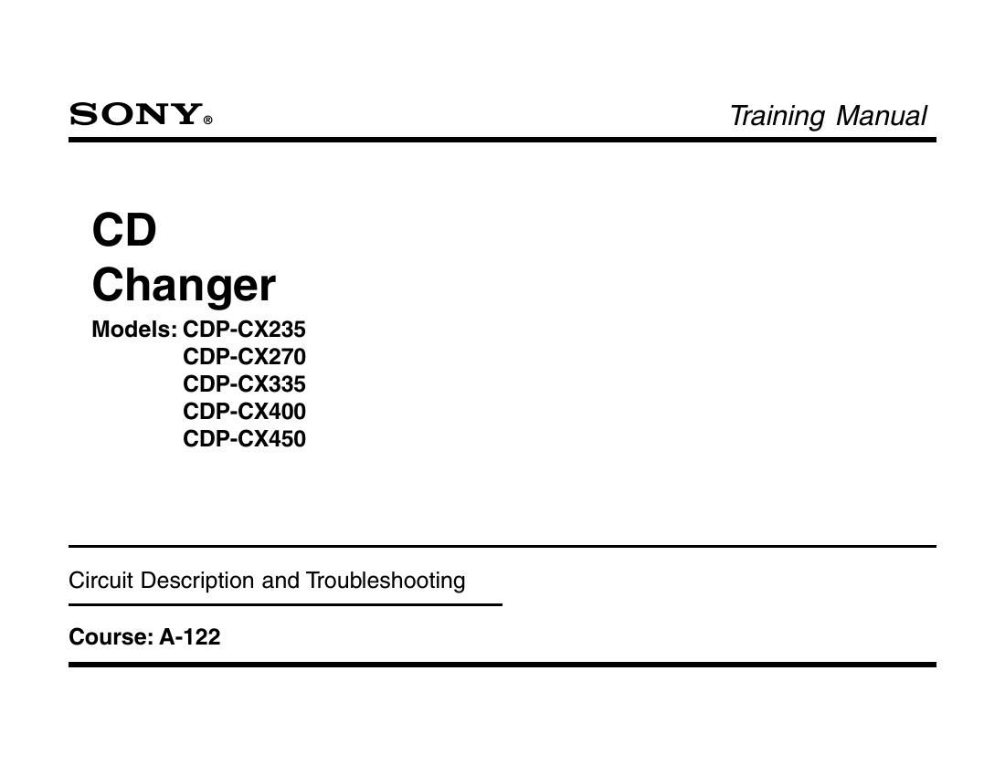 Sony CDP CX270 Service Manual