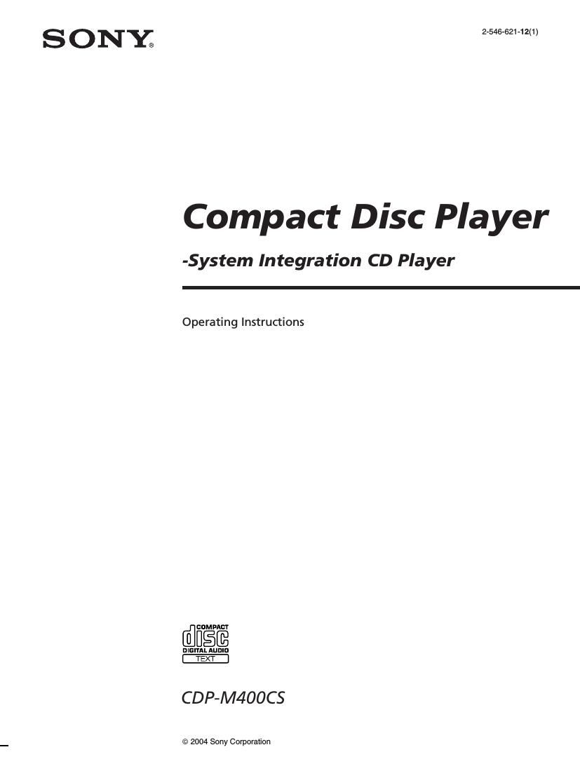 Sony CDP M400CS Owners Manual