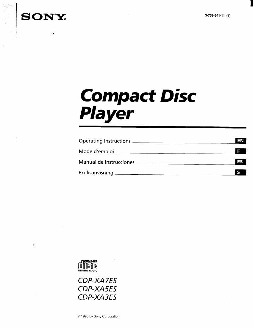 Sony CDP XA3ES Owners Manual