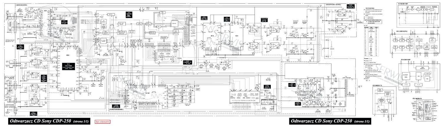 sony cdp 250 schematic